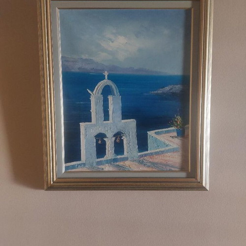 Set of 2 Oil Paintings Cyclades 54x64 cm