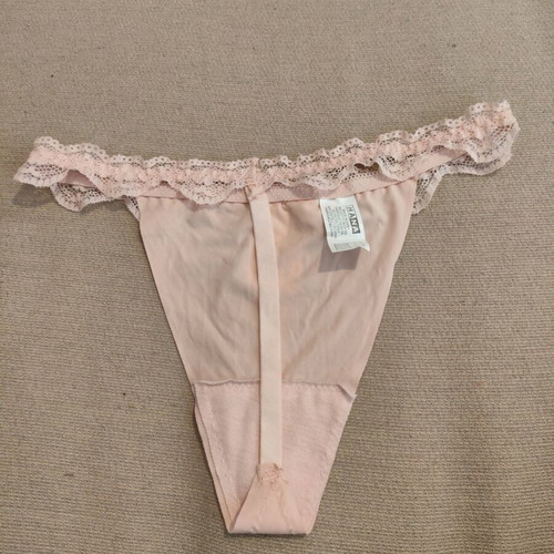 Pink string Hana new with lace trim