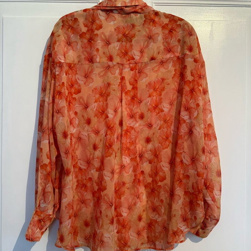 Vassia Kostara shirt one size like new, orange floral