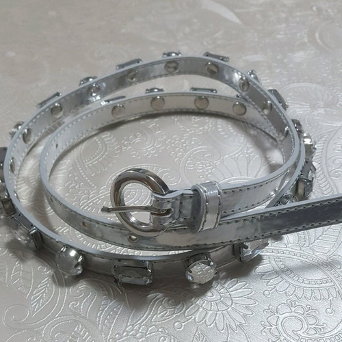 Women's silver belt with sparkling stones new