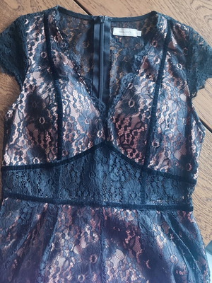 Evening dress new with lace and velvet details