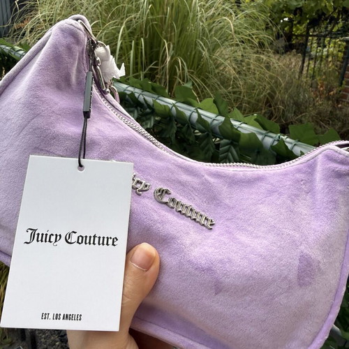 Juicy Couture velour shoulder bag, lavender