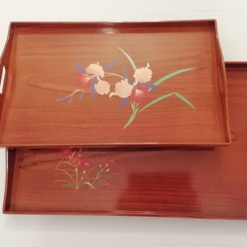 Luxury light brown Japanese tray set new