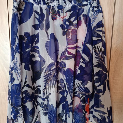 Desigual off the shoulder blouse like new, blue and red