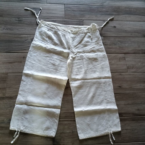 Linen Capri Pants used, white, size XL