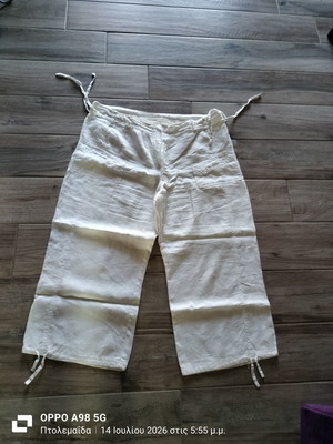 Linen Capri Pants used, white, size XL