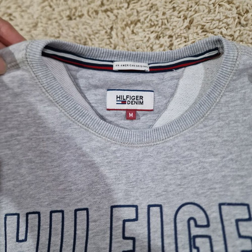 Tommy Hilfiger men's cotton sweatshirt size M like new, gray and blue