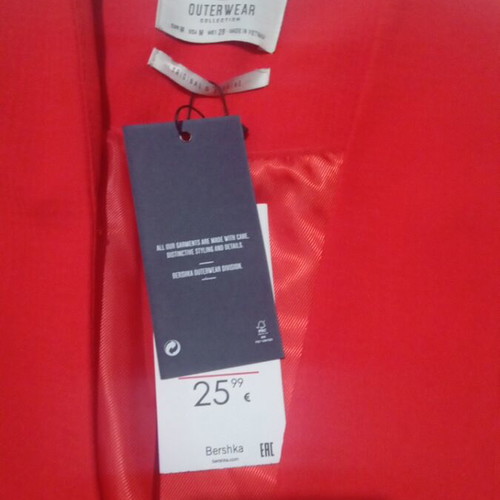 Bershka red short jacket size M new