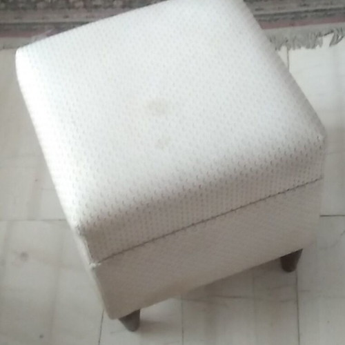 Greek-made stool like new with wooden frame and quality fabric