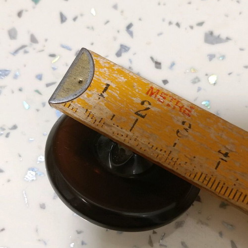 Large button used 4 cm bakelite brown with glossy stone