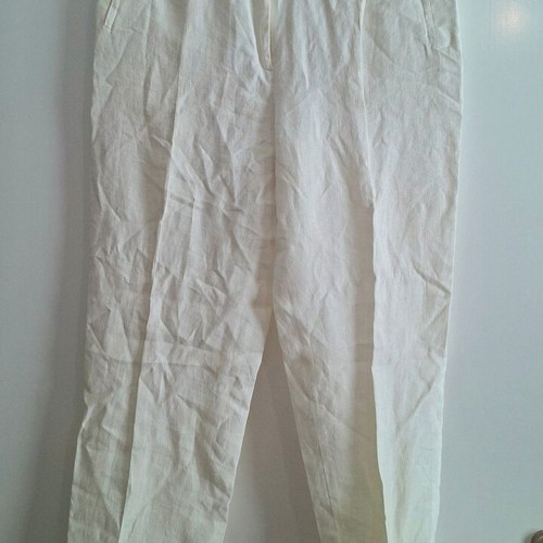 Depolo white linen pants, size Medium
