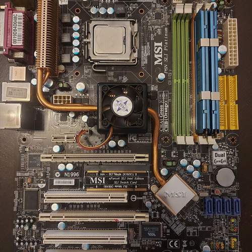 MSI P6N SLI Platinum motherboard like new with Intel Core 2 Duo CPU and DDR2 RAM