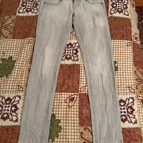 Summer denim pants like new, white and gray, size S