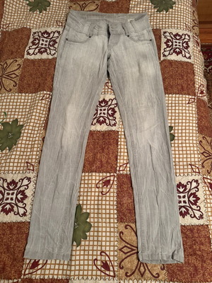 Summer denim pants like new, white and gray, size S
