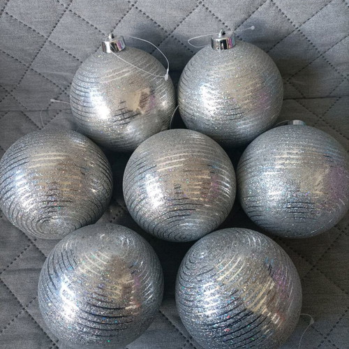 Christmas balls used, pack of 17, silver color