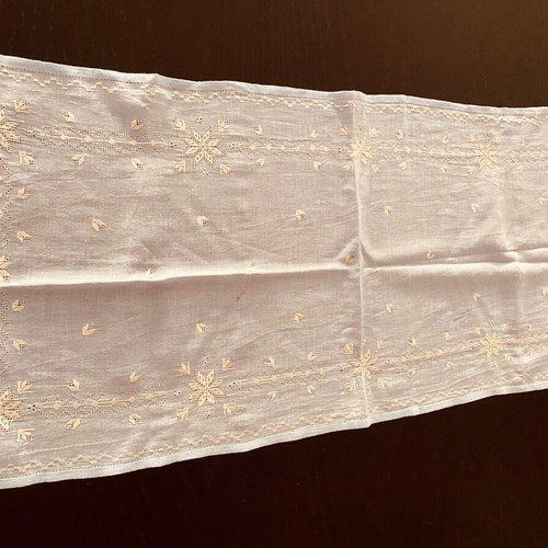 Table runner used, Lefkadian handmade embroidery 36x85