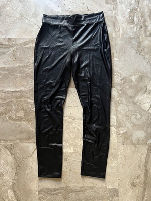 Leather leggings black, like new, size L 40 12