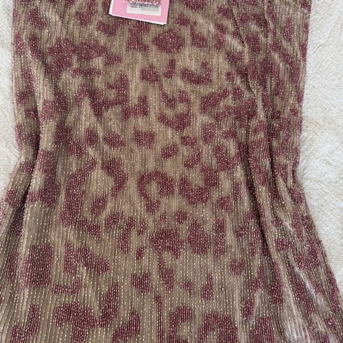 Blugirl Blumarine Mini Dress Pink Sequined with Fringe Size S New