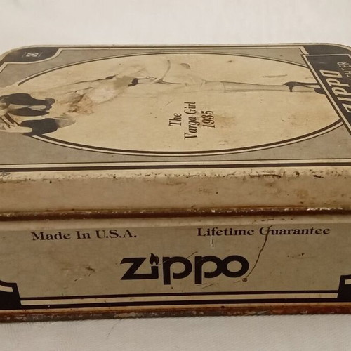 Zippo ''The Varga Girl 1935'' empty collectible metal lighter box used