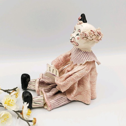 Italian ceramic clown like new, handmade unique art