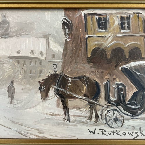 W. Rutkowski artwork used with golden wooden frame