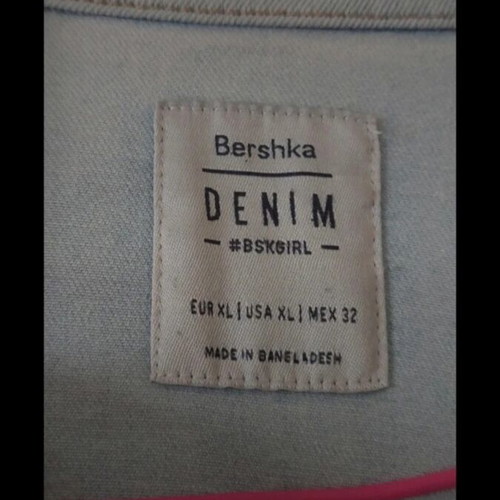 Denim jacket Bershka size L like new, turquoise