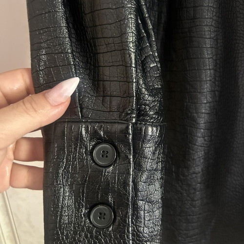 Zara vintage crocodile leather shirt, black, size S
