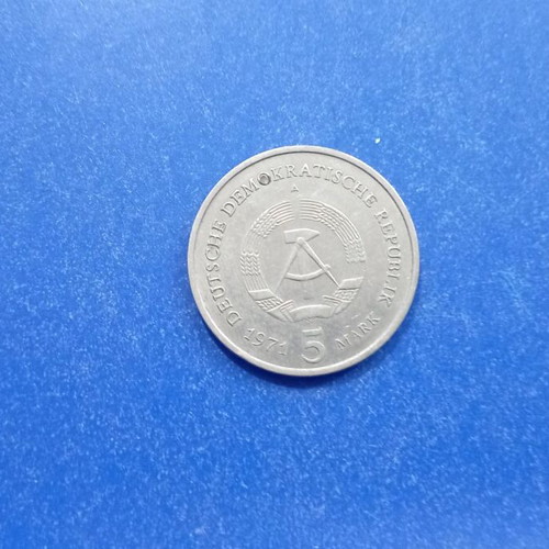 East Germany Coin 5 Mark 1971 used
