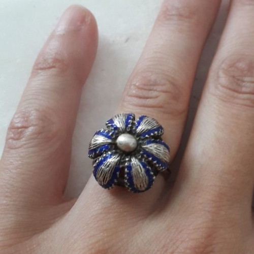 Silver ring vintage used with hallmark