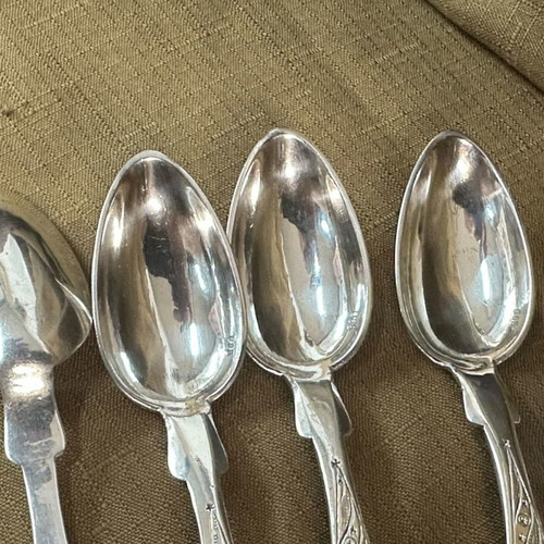 Silver Teaspoons 800 with embossed handles, like new