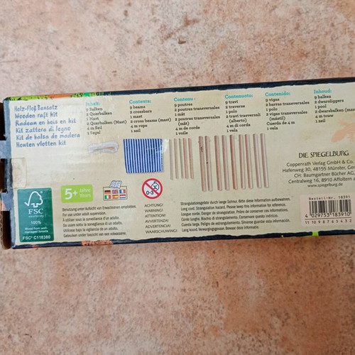 Wooden Raft Kit like new, complete set