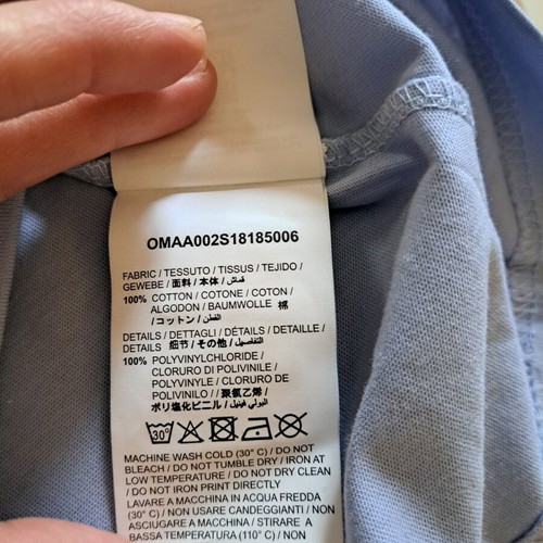 Off White men's t-shirt like new, blue turquoise, XL
