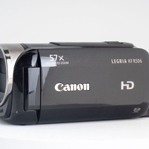 Canon HF R506 Full HD Camcorder used with 57x zoom and touchscreen