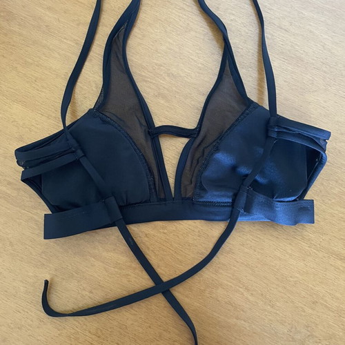 Women's bikini black with floral, like new, size S