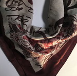 MadHat scarf new, bordeaux with patterns
