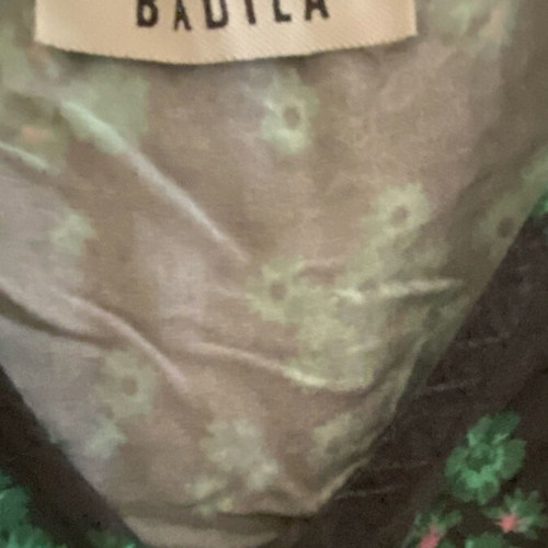 Badila long chemisière dress with short sleeves, like new, black and green
