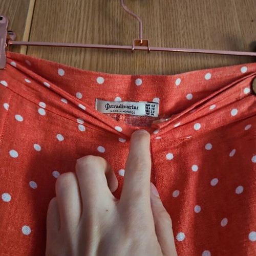 Stradivarius culotte summer used, M/L, coral polka dot