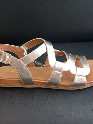Jana sandals new, soft sole, comfortable fit, gold color