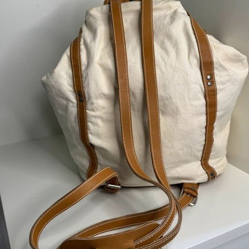 Shoulder backpack bag new, beige and brown