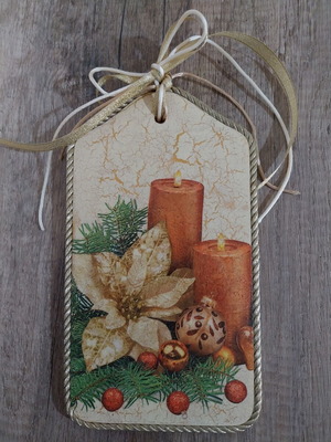 Decorative Wooden Cutting Board Christmas Candles Handmade
