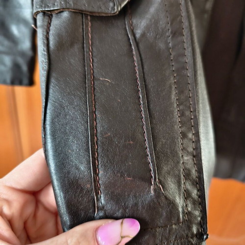 Women's leather jacket used, brown