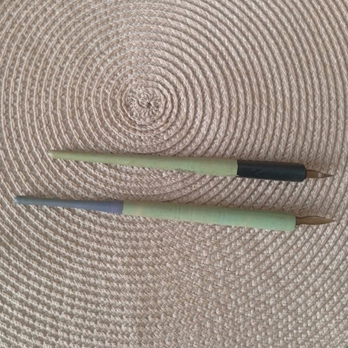 Antique wooden dip pen set used, collectible from 1940