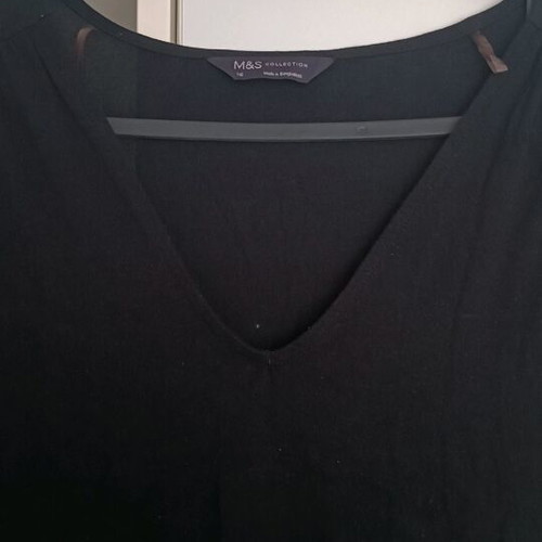 Marks & Spencer long black cotton dress used, size L