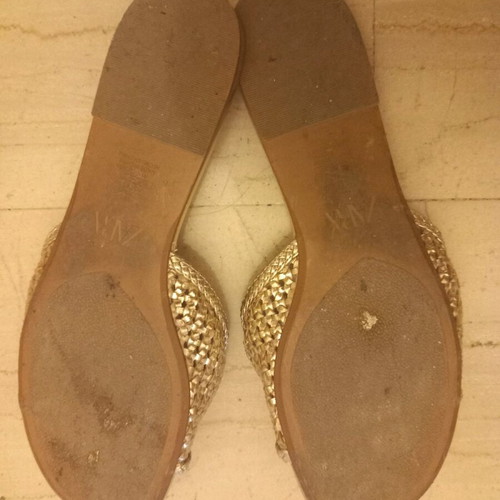 Zara slippers used, knitted, gold color, size 41