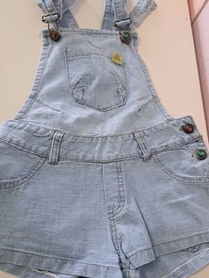 Denim salopette for girls like new, size 110 cm, blue