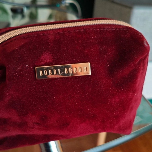 Bobbi Brown velvet toiletry bag red used