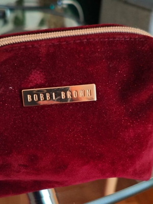 Bobbi Brown velvet toiletry bag red used