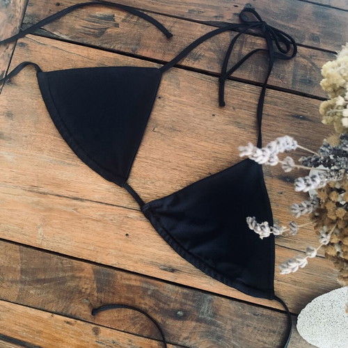 Triangle Bralette jersey top Veloudakis, black, small