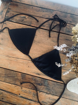 Triangle Bralette jersey top Veloudakis, black, small