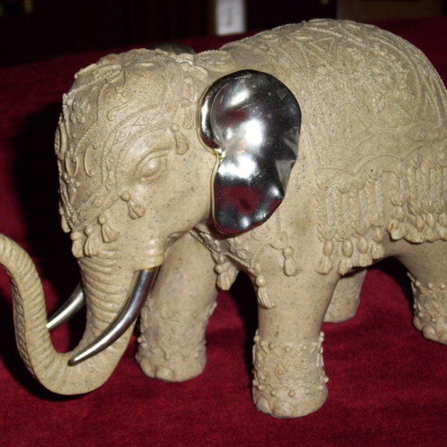(FENG SHUI) DECORATIVE ELEPHANT (H:13cm-W:8.5cm-M:20cm-W: 620gr.)